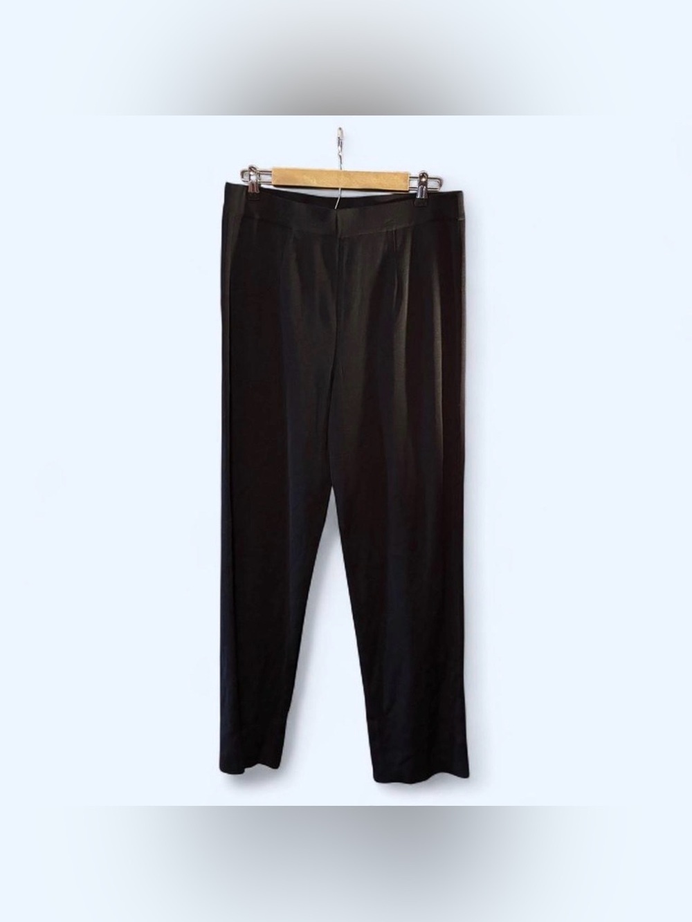 Misook Straight Leg Knit Pull On Pants Women's Large Black Breathable Slacks - Picture 2 of 5